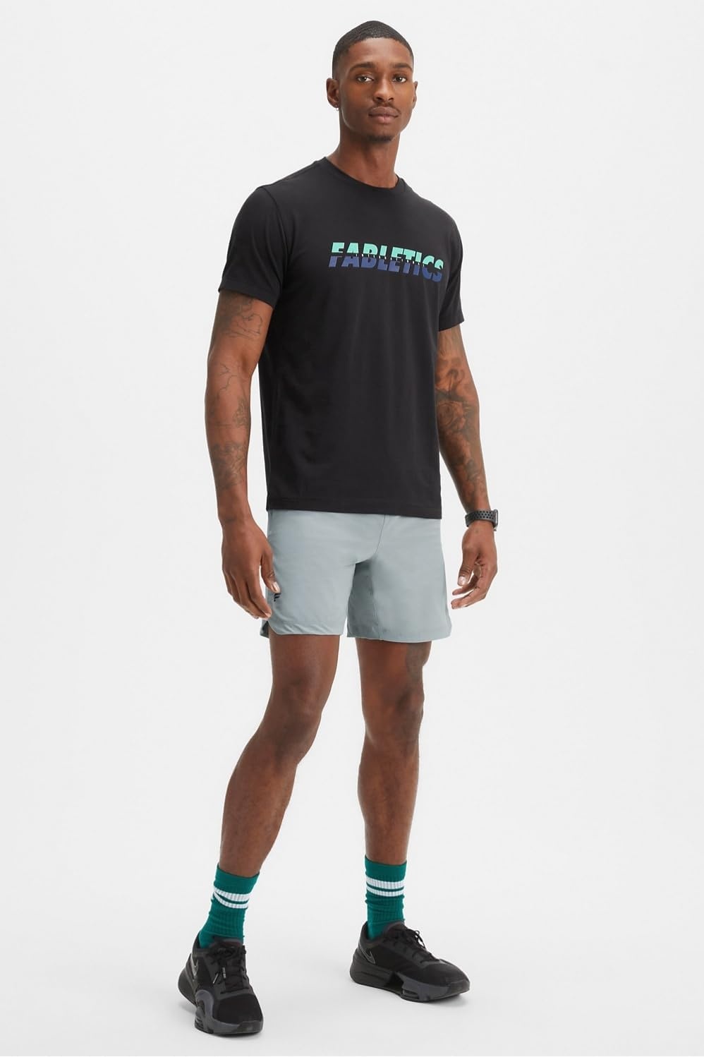 image:imageFabletics Mens The One Short Unlined Training Swimming Lightweight QuickDry Zip Pocket Stretch WovenShadow Grey