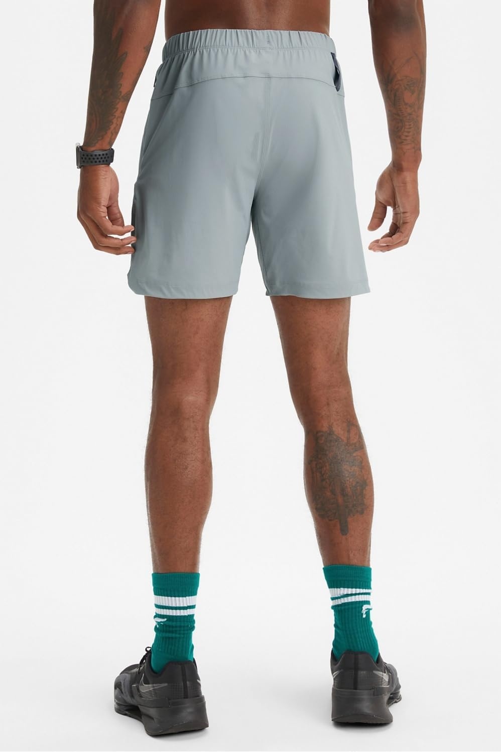 image:imageFabletics Mens The One Short Unlined Training Swimming Lightweight QuickDry Zip Pocket Stretch WovenShadow Grey