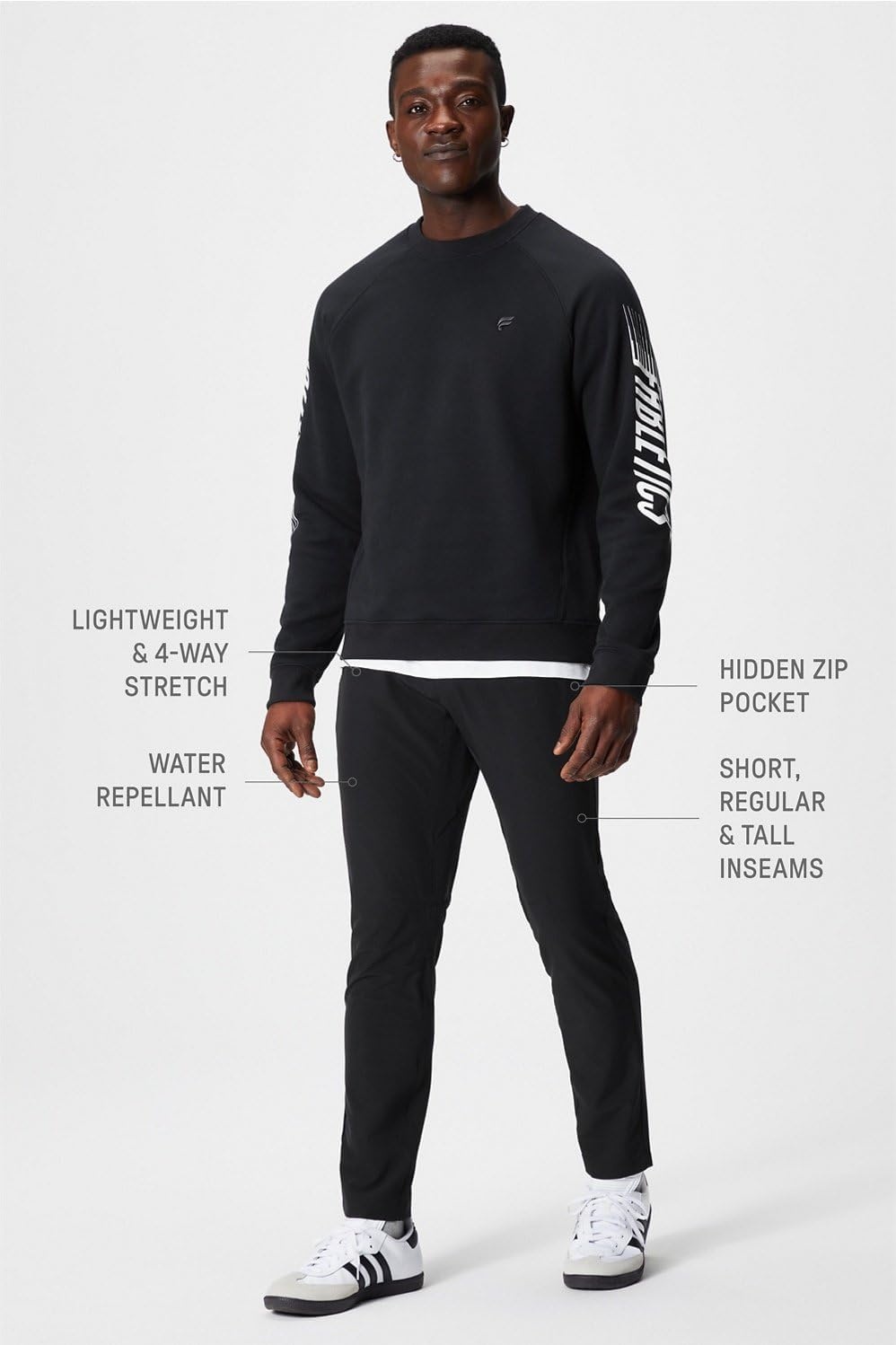 image:imageFabletics Mens The Only Pant External Pocket WaterRepellent Zip Pockets LightweightBlack