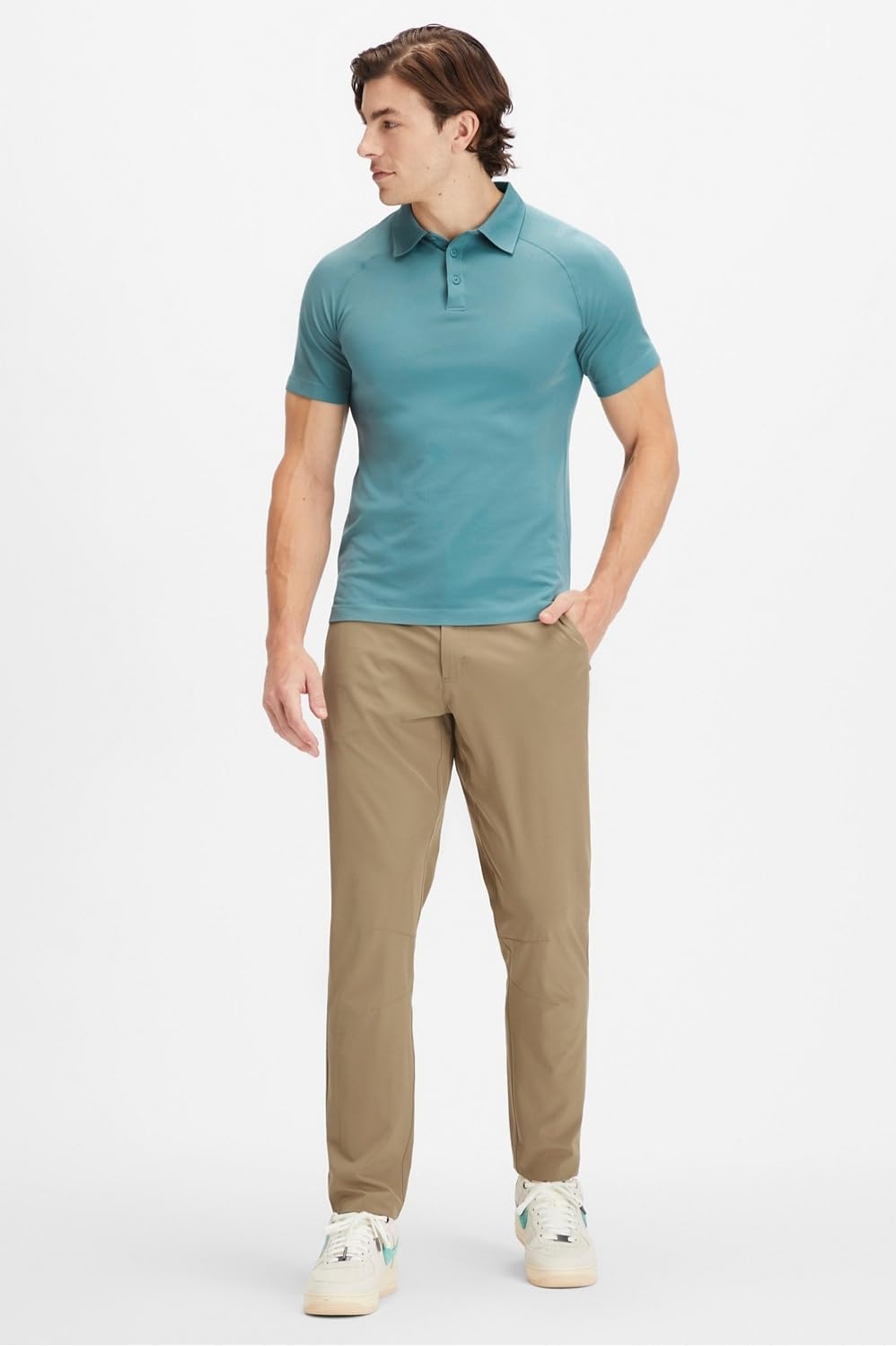 image:imageFabletics Mens The Only Pant External Pocket WaterRepellent Zip Pockets LightweightDark Twill