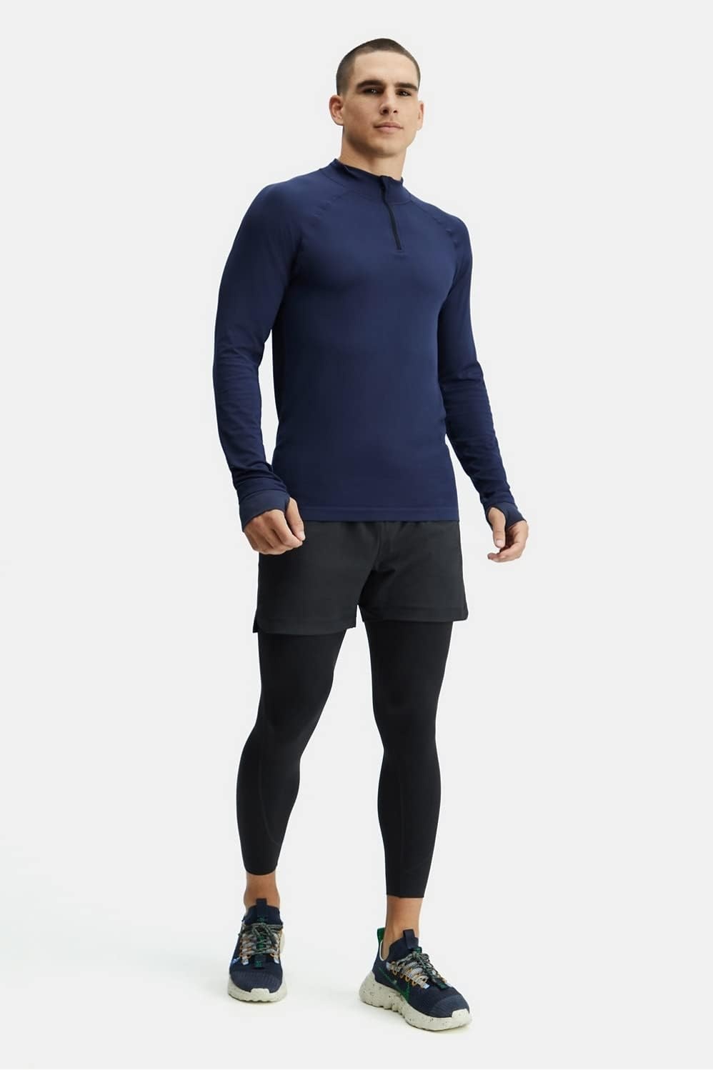 image:imageFabletics Mens The Training Day 14 Zip Training Performance Athletic Breathable 4Way StretchClassic Navy
