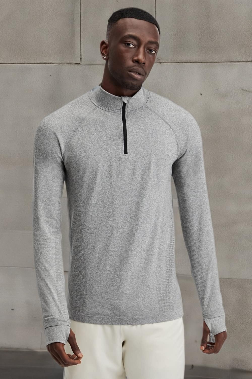 image:imageFabletics Mens The Training Day 14 Zip Training Performance Athletic Breathable 4Way StretchGrey