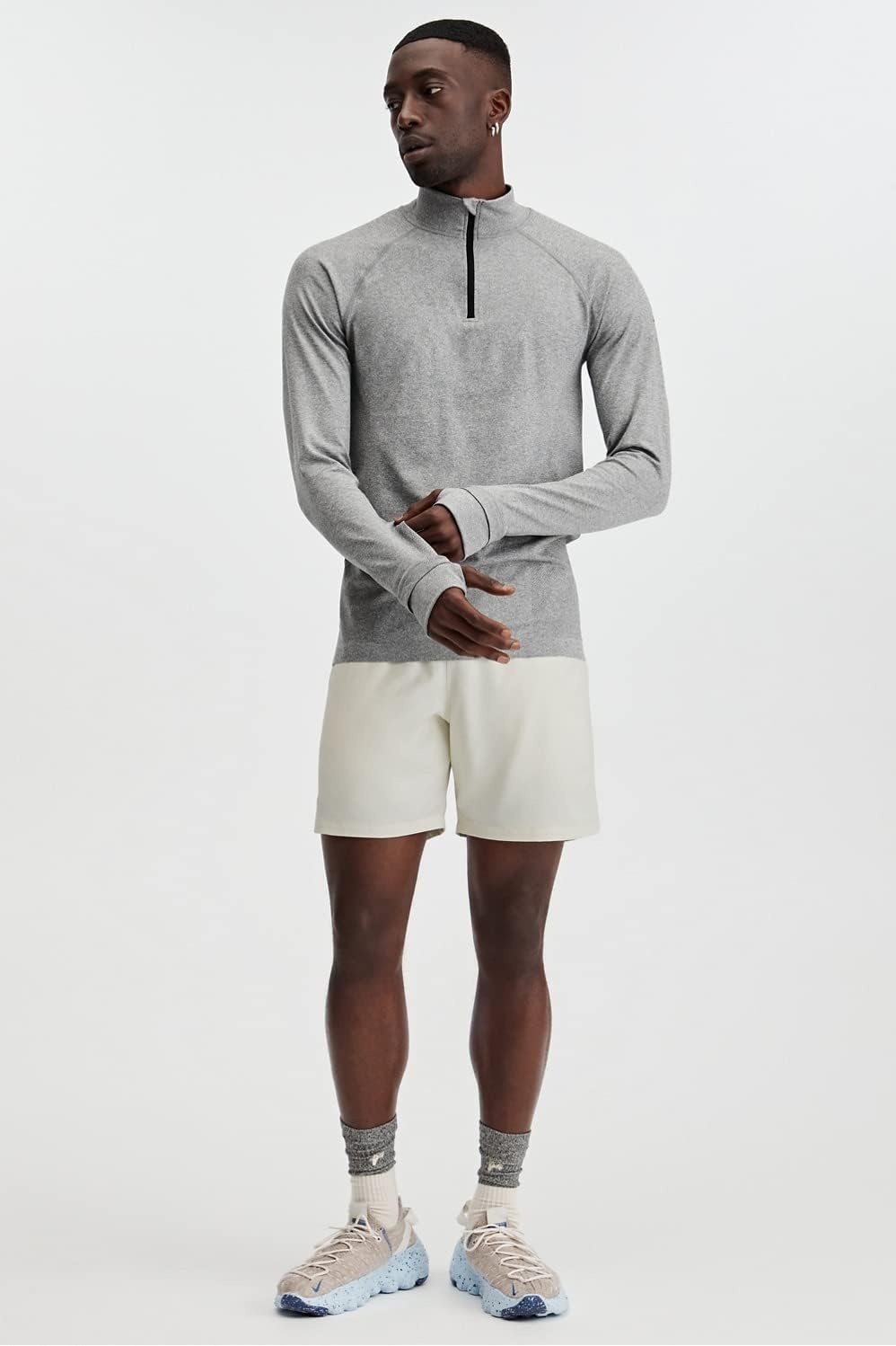 image:imageFabletics Mens The Training Day 14 Zip Training Performance Athletic Breathable 4Way StretchGrey
