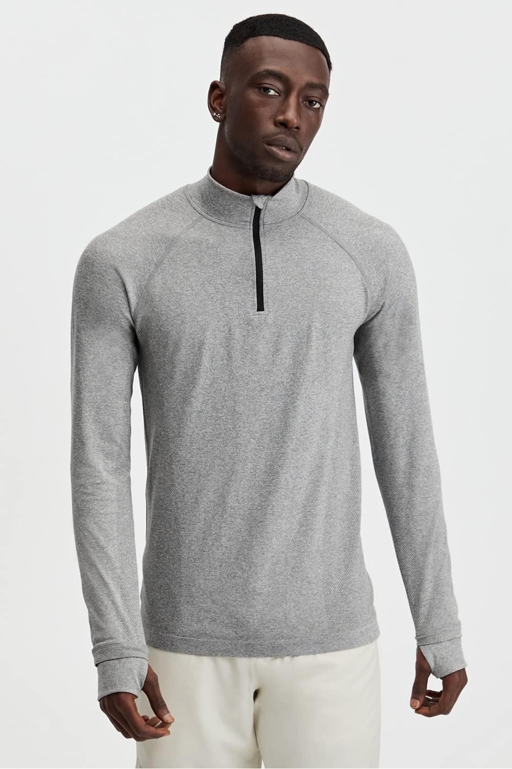 image:imageFabletics Mens The Training Day 14 Zip Training Performance Athletic Breathable 4Way StretchGrey