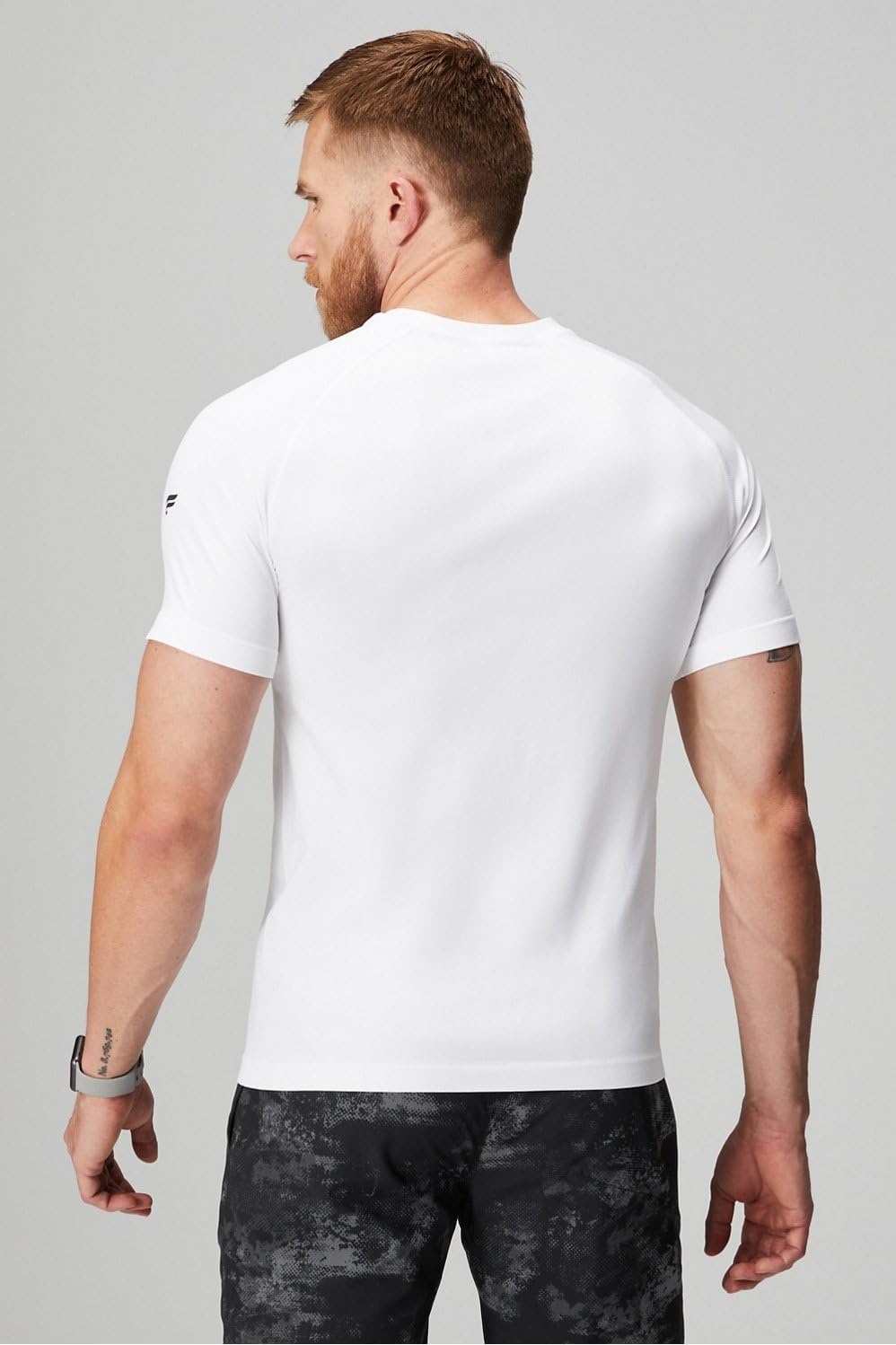 image:imageFabletics Mens The Training Day Tee Performance Running Workout Gym Breathable 4Way StretchClassic White