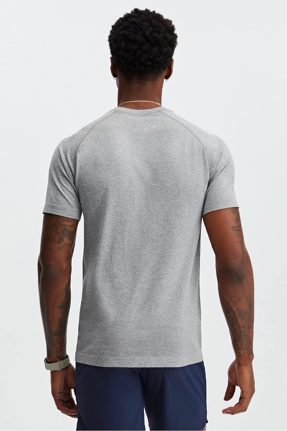 image:imageFabletics Mens The Training Day Tee Performance Running Workout Gym Breathable 4Way StretchMid Grey Htr