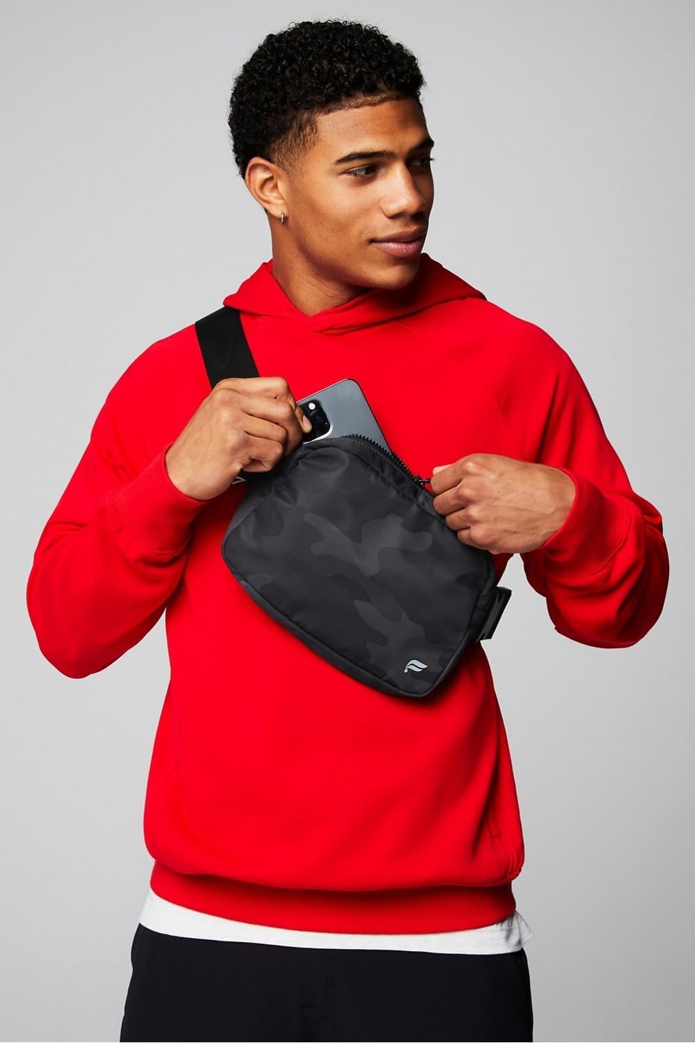 image:imageFabletics The Big Belt Bag Quick Dry Zip Pockets Hidden Pockets Reflective Black OSBlack Tactical Camo