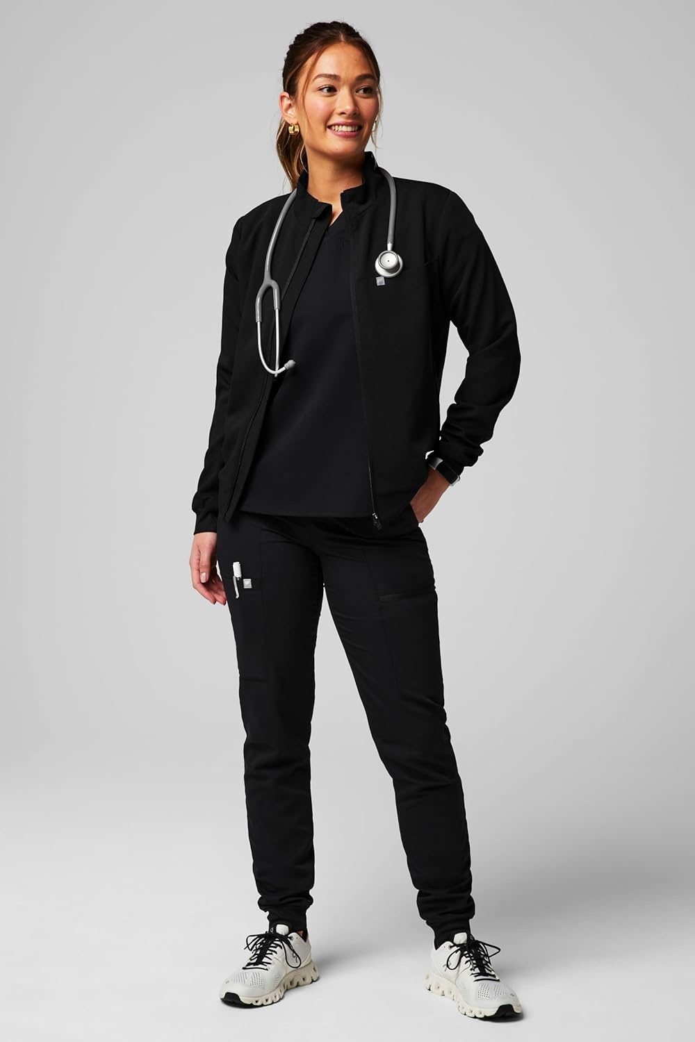image:imageFabletics Womens Active Scrub Jogger MotionTech PocketPacked Lightweight WrinkleResist SemiSlim FitBlack