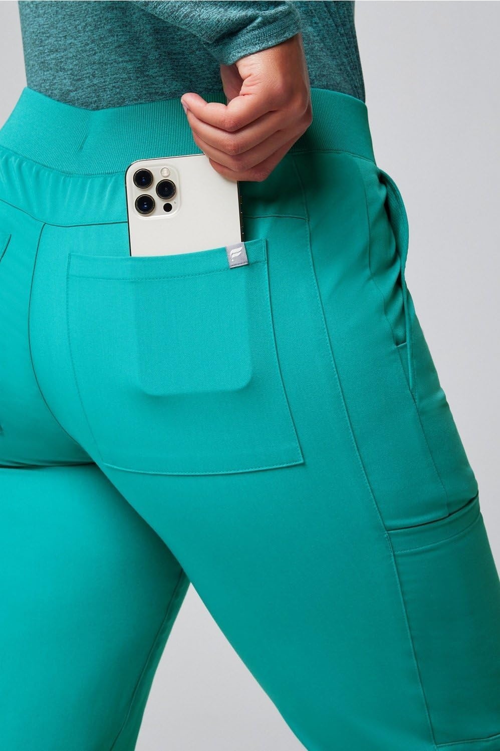 image:imageFabletics Womens Active Scrub Jogger MotionTech PocketPacked Lightweight WrinkleResist SemiSlim FitBlue Lagoon
