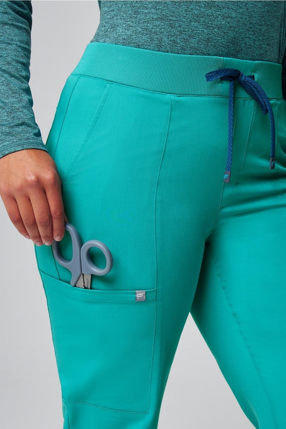 image:imageFabletics Womens Active Scrub Jogger MotionTech PocketPacked Lightweight WrinkleResist SemiSlim FitBlue Lagoon