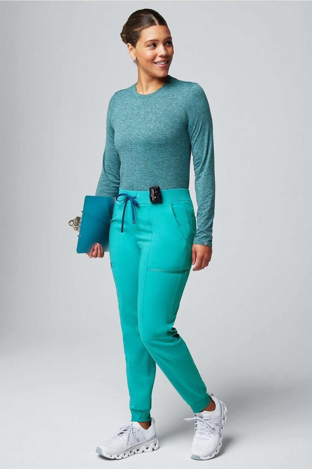 image:imageFabletics Womens Active Scrub Jogger MotionTech PocketPacked Lightweight WrinkleResist SemiSlim FitBlue Lagoon