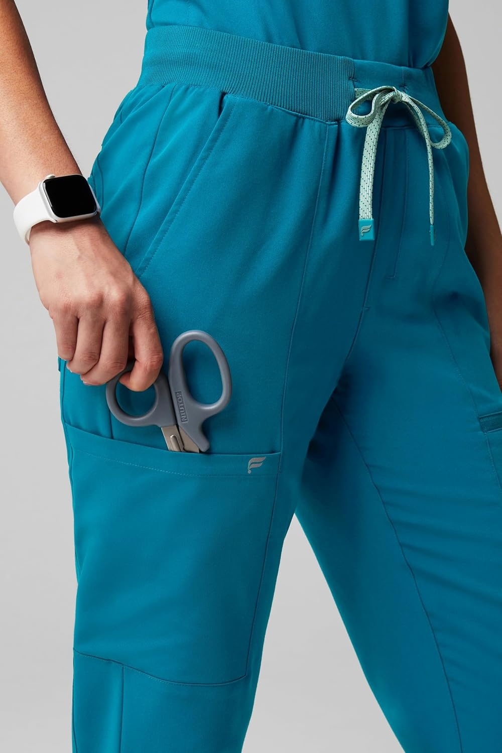 image:imageFabletics Womens Active Scrub Jogger MotionTech PocketPacked Lightweight WrinkleResist SemiSlim FitCaribbean Blue