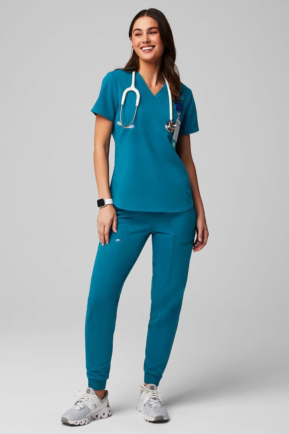 image:imageFabletics Womens Active Scrub Jogger MotionTech PocketPacked Lightweight WrinkleResist SemiSlim FitCaribbean Blue