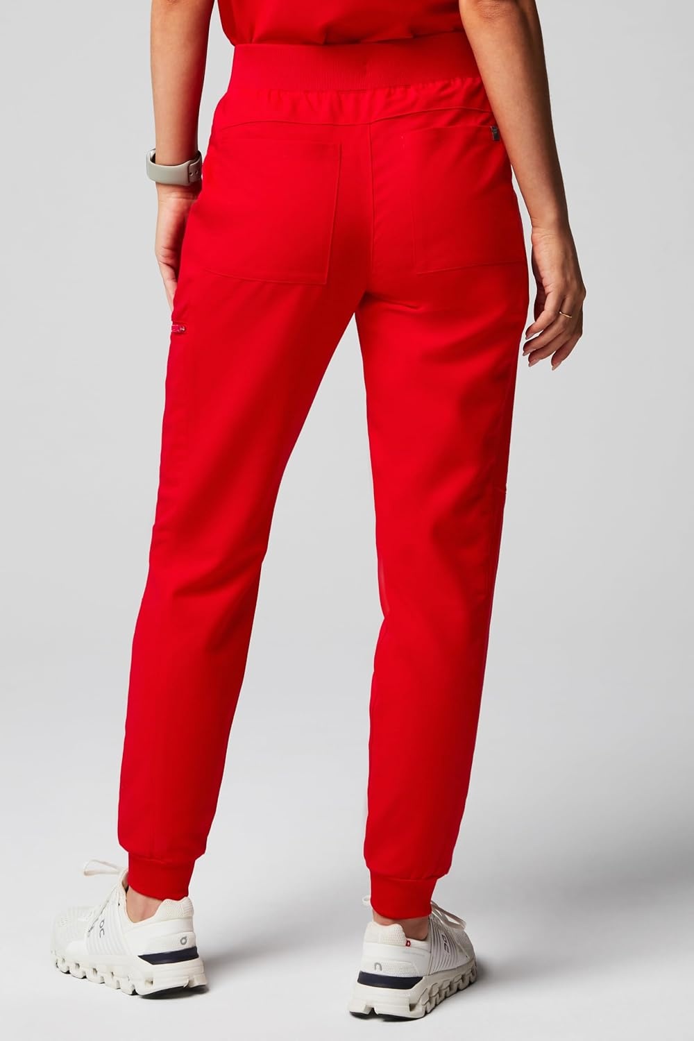 image:imageFabletics Womens Active Scrub Jogger MotionTech PocketPacked Lightweight WrinkleResist SemiSlim FitGoji Red
