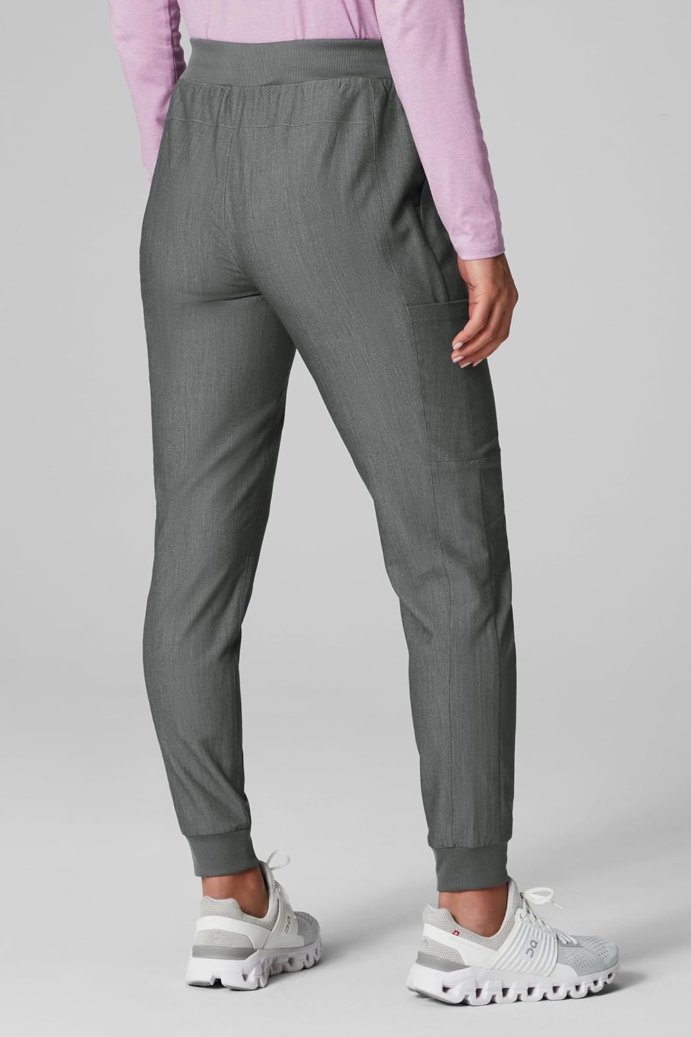 image:imageFabletics Womens Active Scrub Jogger MotionTech PocketPacked Lightweight WrinkleResist SemiSlim FitHeather Grey
