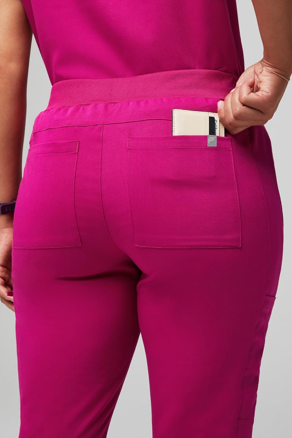 image:imageFabletics Womens Active Scrub Jogger MotionTech PocketPacked Lightweight WrinkleResist SemiSlim FitHibiscus