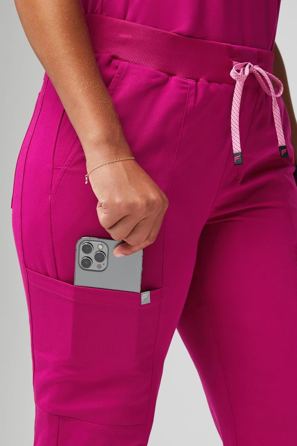image:imageFabletics Womens Active Scrub Jogger MotionTech PocketPacked Lightweight WrinkleResist SemiSlim FitHibiscus