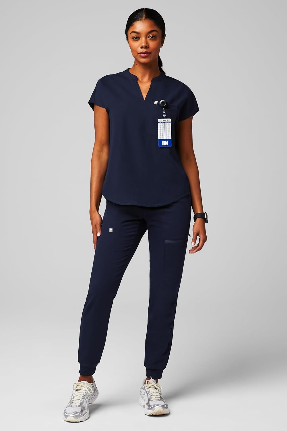 image:imageFabletics Womens Active Scrub Jogger MotionTech PocketPacked Lightweight WrinkleResist SemiSlim FitNavy
