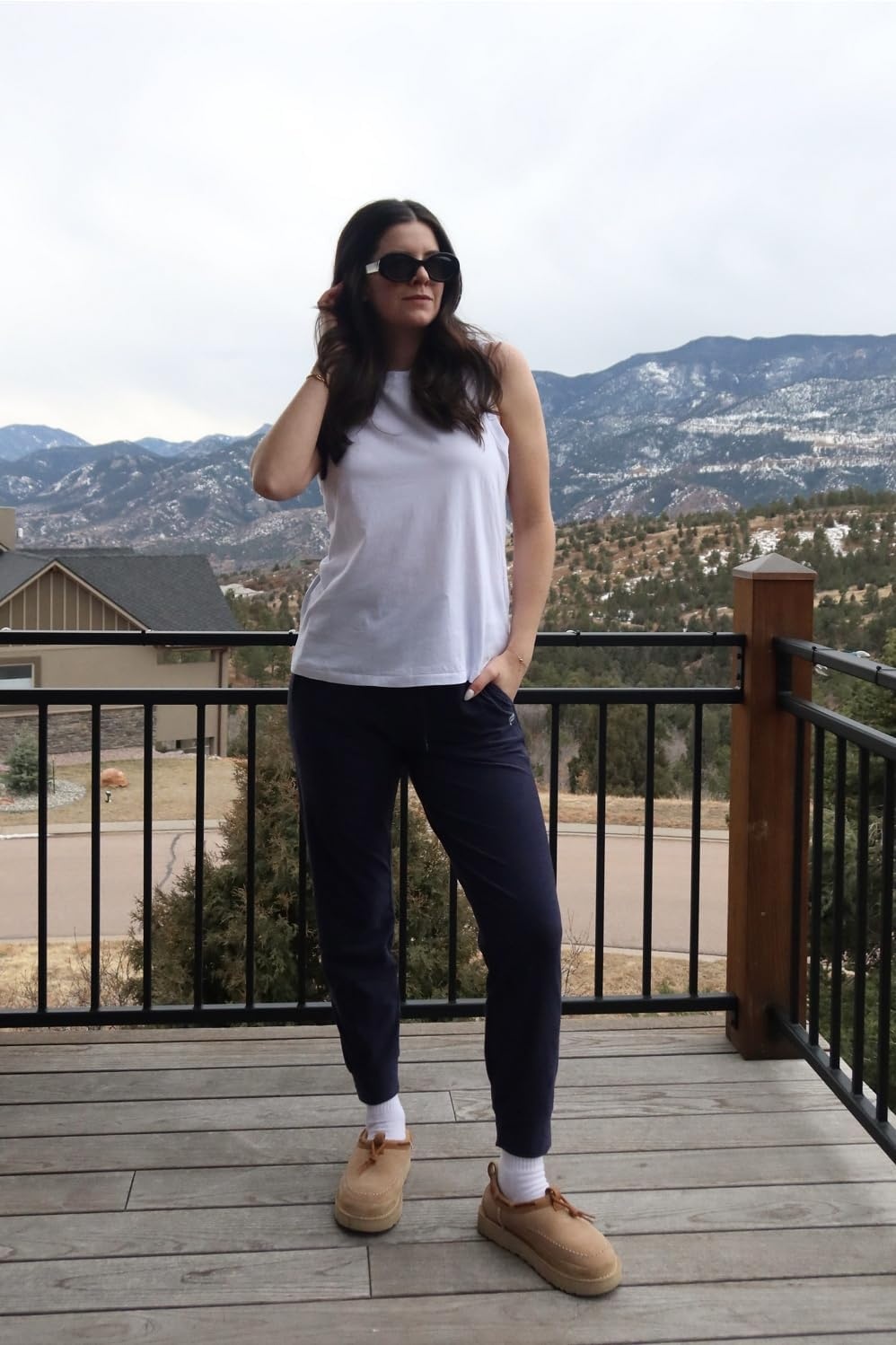 image:imageFabletics Womens Cloud Jersey Jogger Buttery Soft Recycled Fabric Hidden Pockets Breathable MoistureWickingDeep Navy Heather
