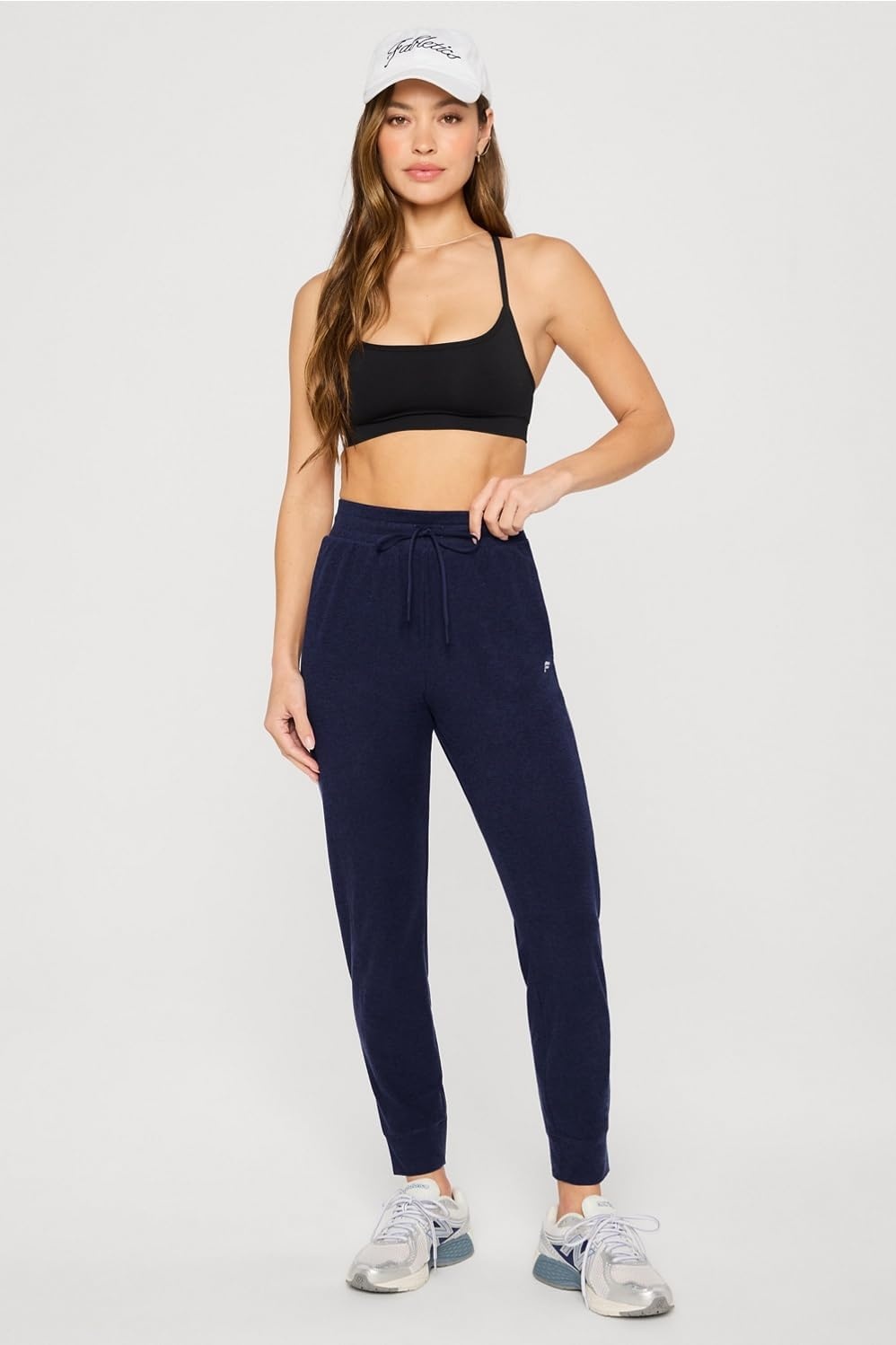 image:imageFabletics Womens Cloud Jersey Jogger Buttery Soft Recycled Fabric Hidden Pockets Breathable MoistureWickingDeep Navy Heather