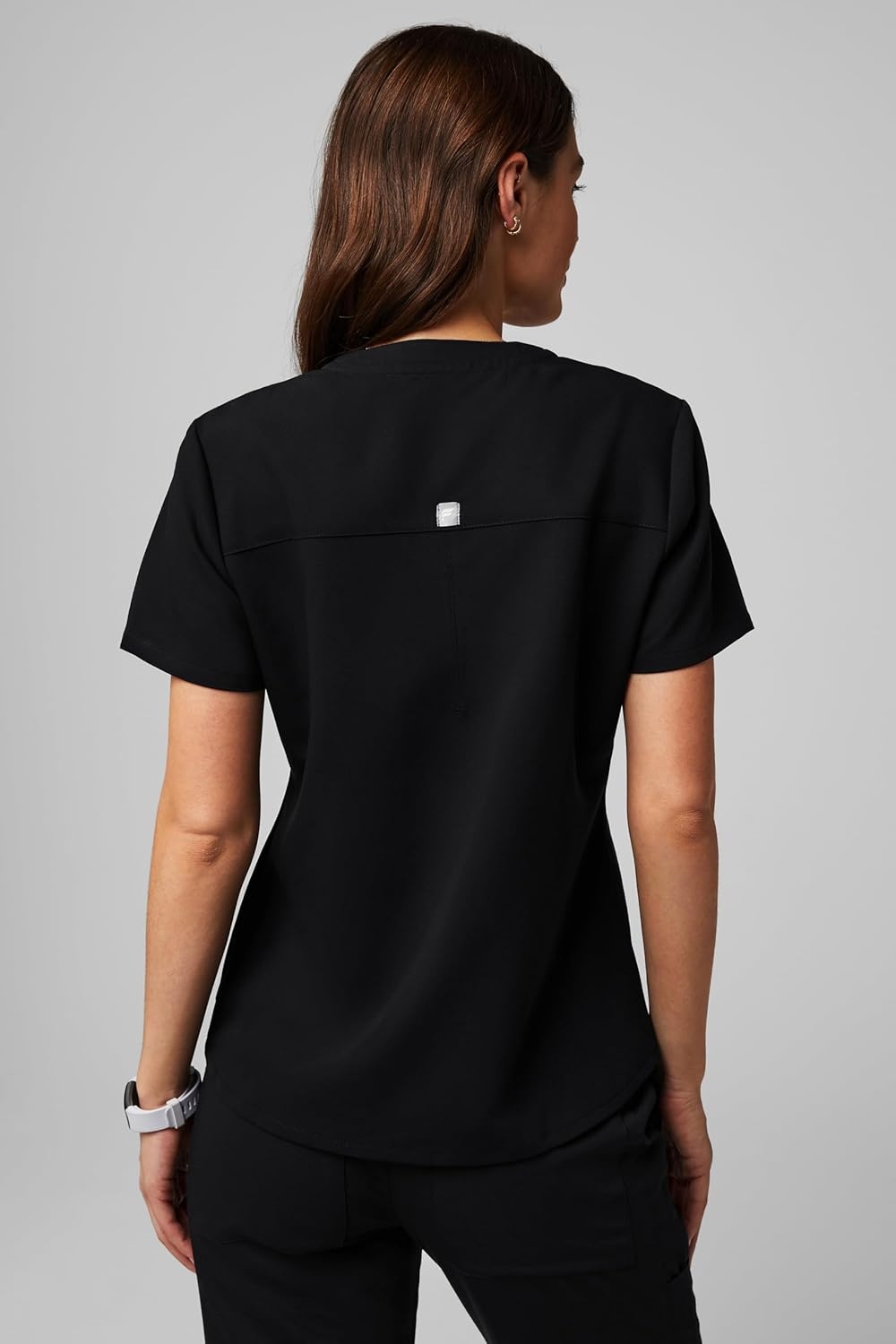 image:imageFabletics Womens Method 2Pocket Scrub Top MotionTech 4Way Stretch WrinkleResist AntiShrinkBlack