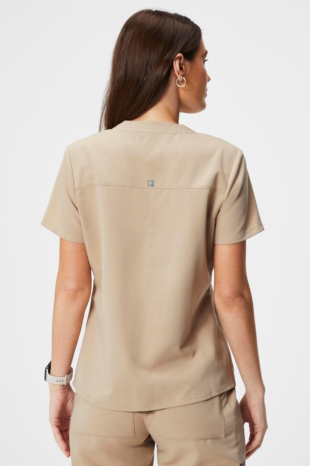image:imageFabletics Womens Method 2Pocket Scrub Top MotionTech 4Way Stretch WrinkleResist AntiShrinkChai