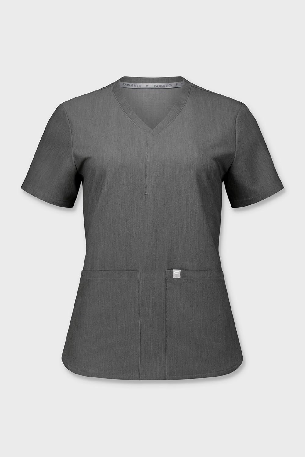 image:imageFabletics Womens Method 2Pocket Scrub Top MotionTech 4Way Stretch WrinkleResist AntiShrinkHeather Grey