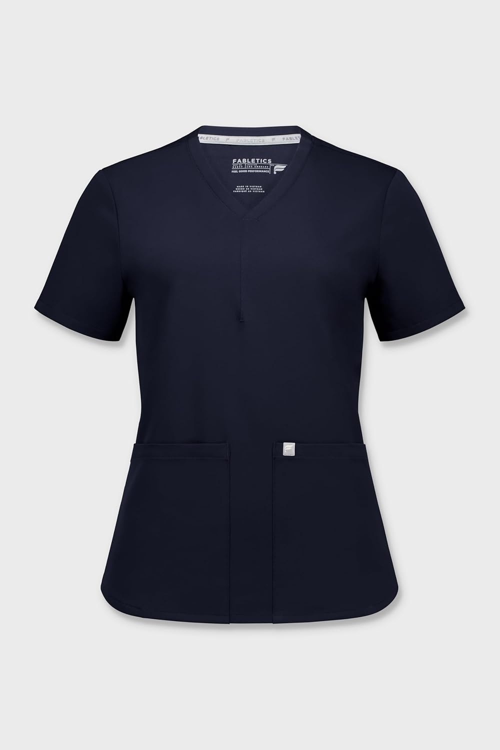 image:imageFabletics Womens Method 2Pocket Scrub Top MotionTech 4Way Stretch WrinkleResist AntiShrinkNavy