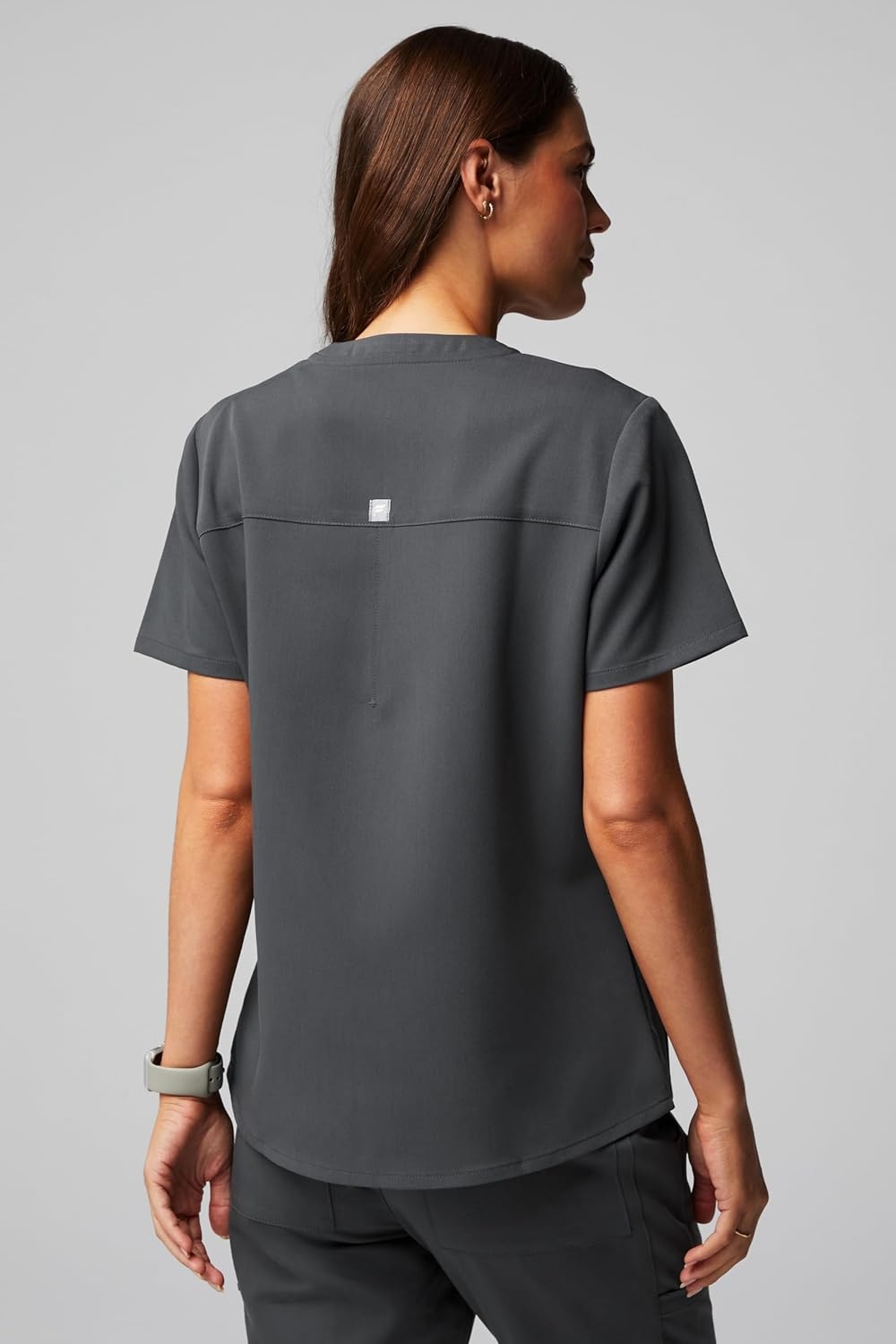 image:imageFabletics Womens Method 2Pocket Scrub Top MotionTech 4Way Stretch WrinkleResist AntiShrinkOnyx