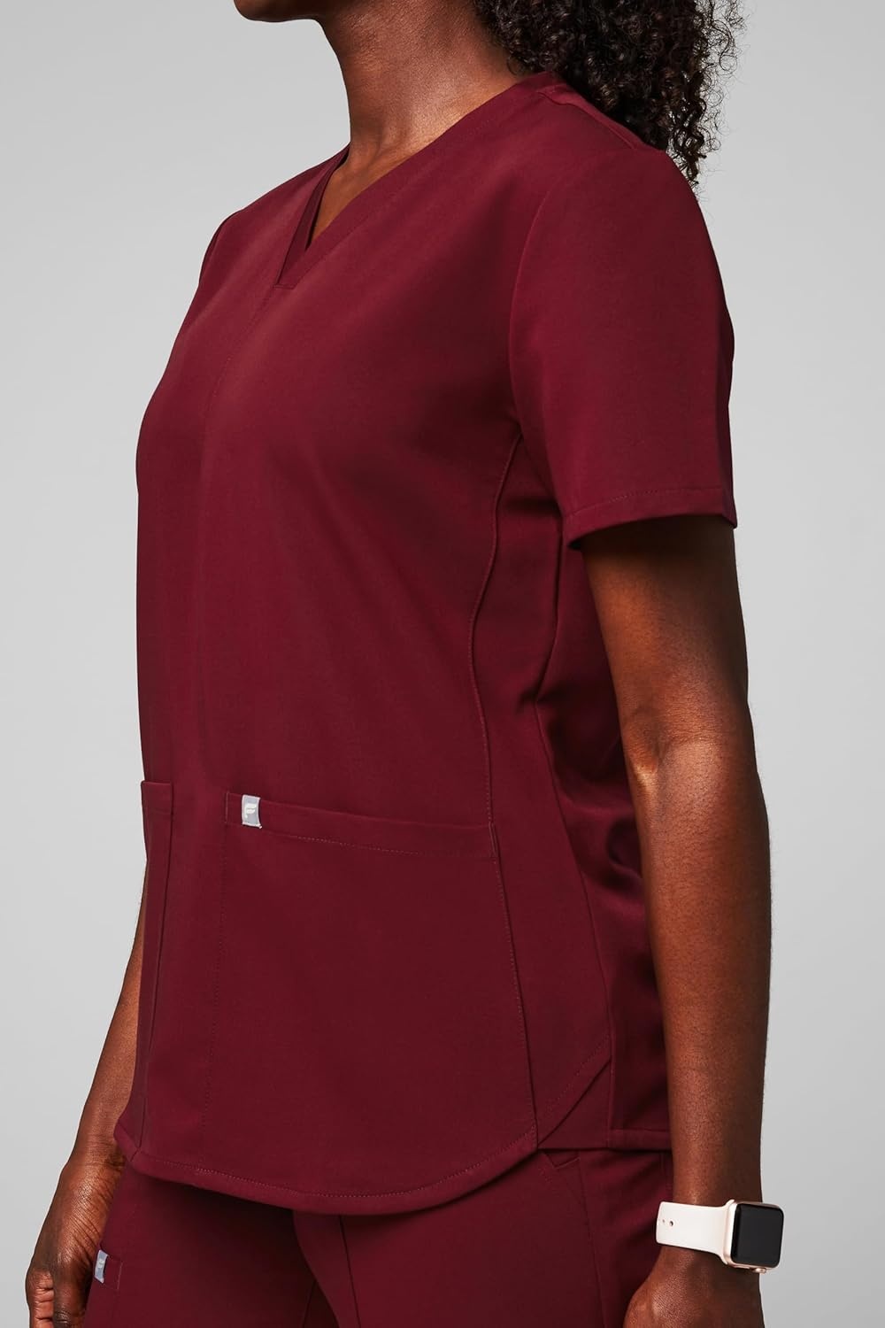 image:imageFabletics Womens Method 2Pocket Scrub Top MotionTech 4Way Stretch WrinkleResist AntiShrinkWine