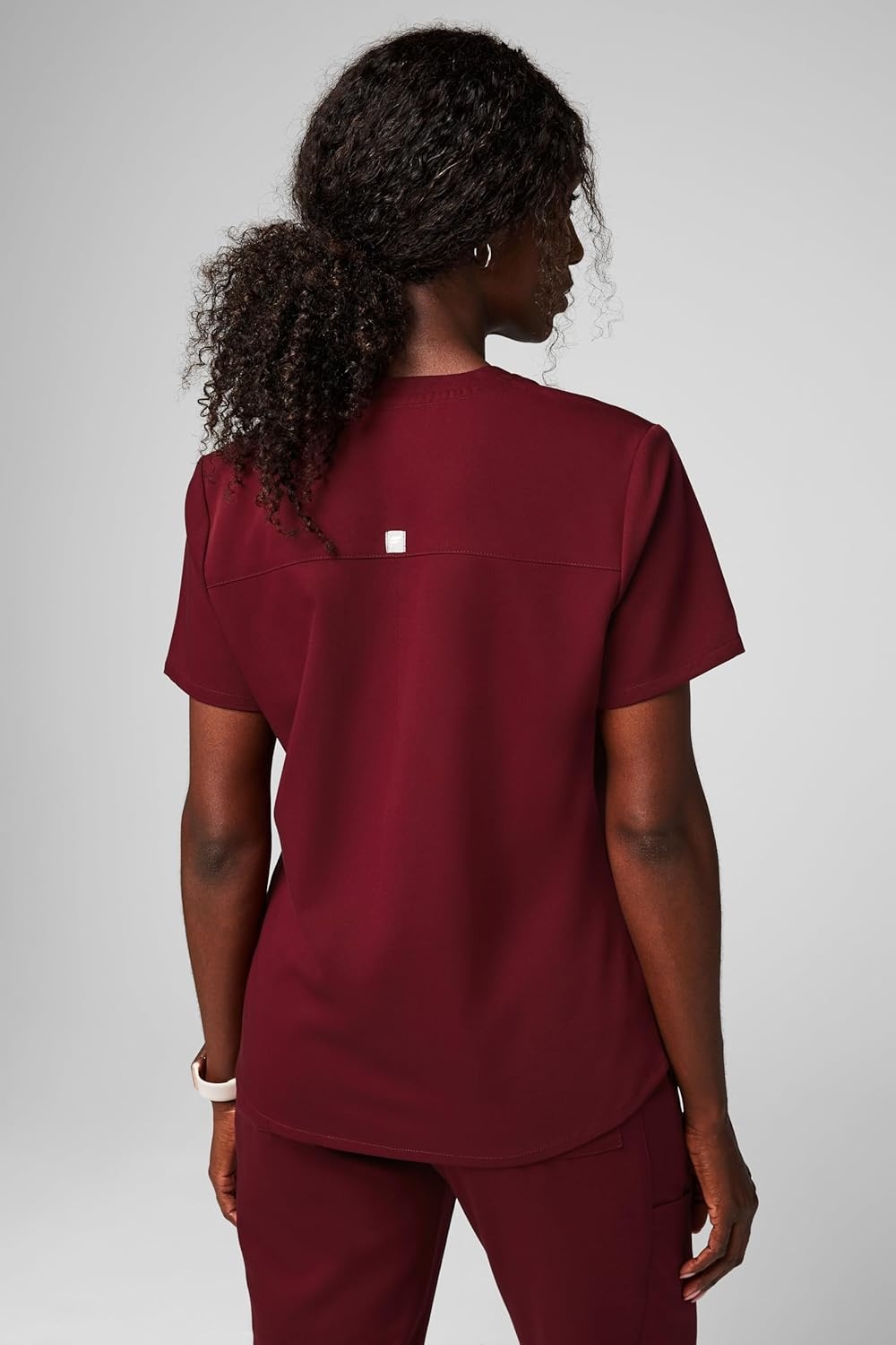 image:imageFabletics Womens Method 2Pocket Scrub Top MotionTech 4Way Stretch WrinkleResist AntiShrinkWine