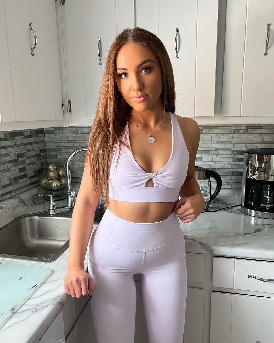 image:imageFabletics Womens Oasis PureLuxe HighWaisted LeggingIcy Lavender