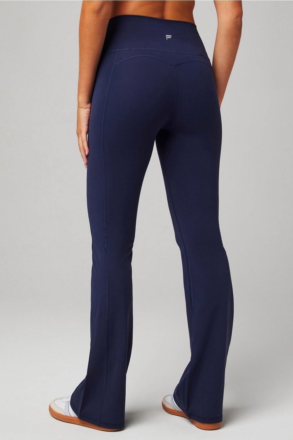 image:imageFabletics Womens Oasis Pureluxe HighWaisted Kick Flare Light Compression Buttery SoftDeep Navy