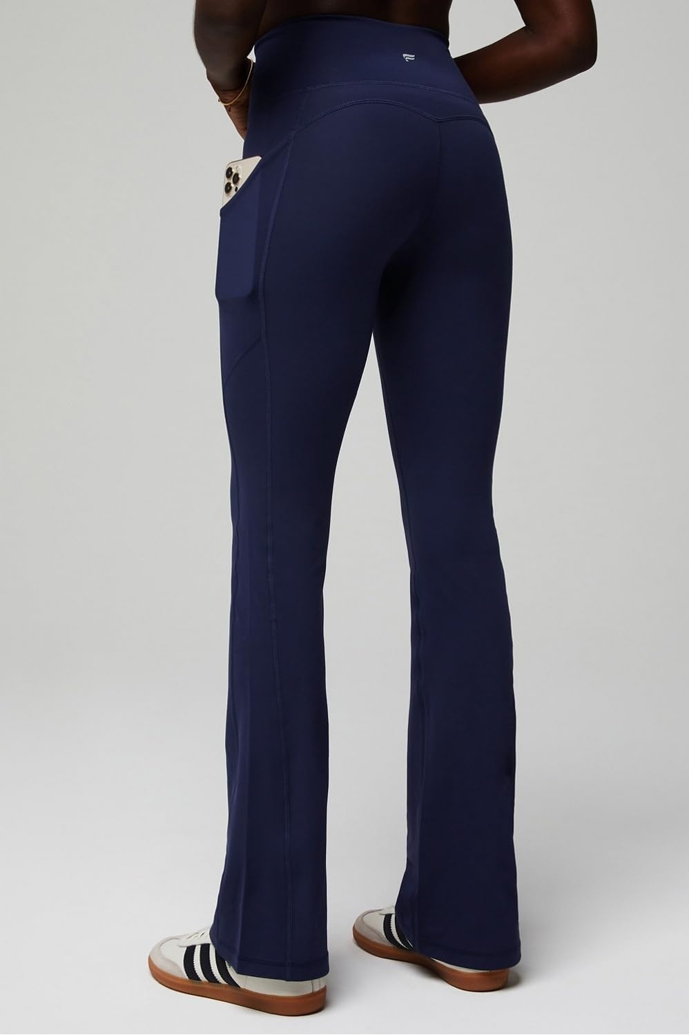 image:imageFabletics Womens Oasis Pureluxe HighWaisted Kick Flare Light Compression Buttery SoftDeep Navy