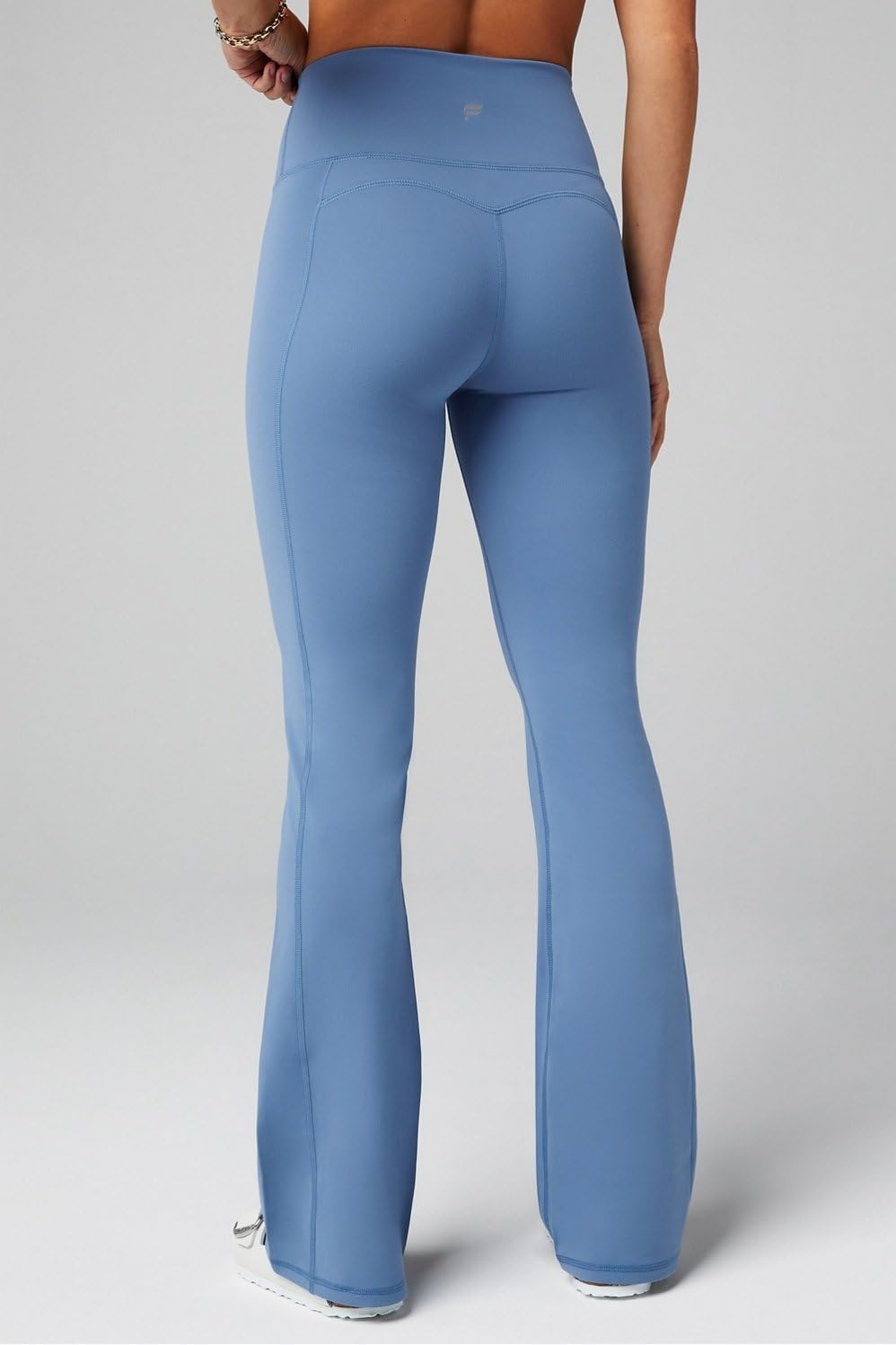 image:imageFabletics Womens Oasis Pureluxe HighWaisted Kick Flare Light Compression Buttery SoftElemental Blue