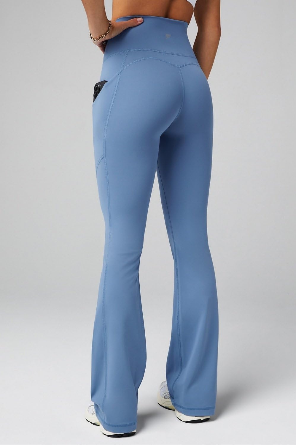 image:imageFabletics Womens Oasis Pureluxe HighWaisted Kick Flare Light Compression Buttery SoftElemental Blue