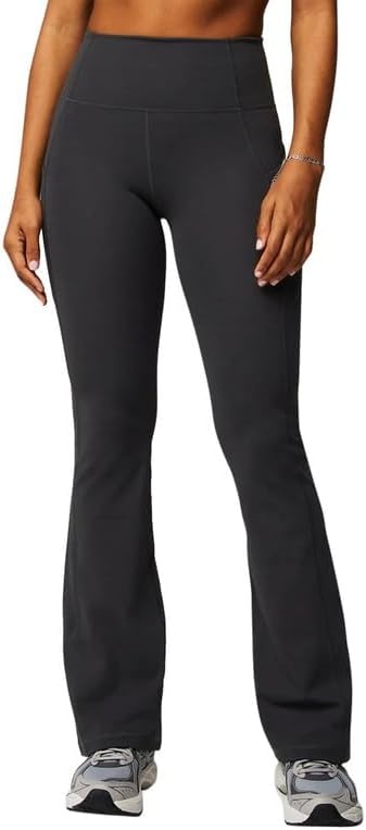 image:imageFabletics Womens Oasis Pureluxe HighWaisted Kick Flare Light Compression Buttery SoftMidnight