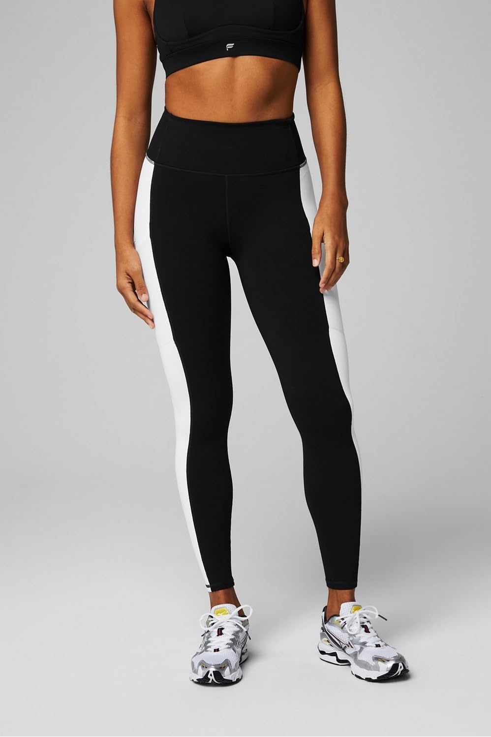 image:imageFabletics Womens OnTheGo PowerHold HighWaisted Legging Workout Yoga Maximum Compression FlatteringBlackClassic White