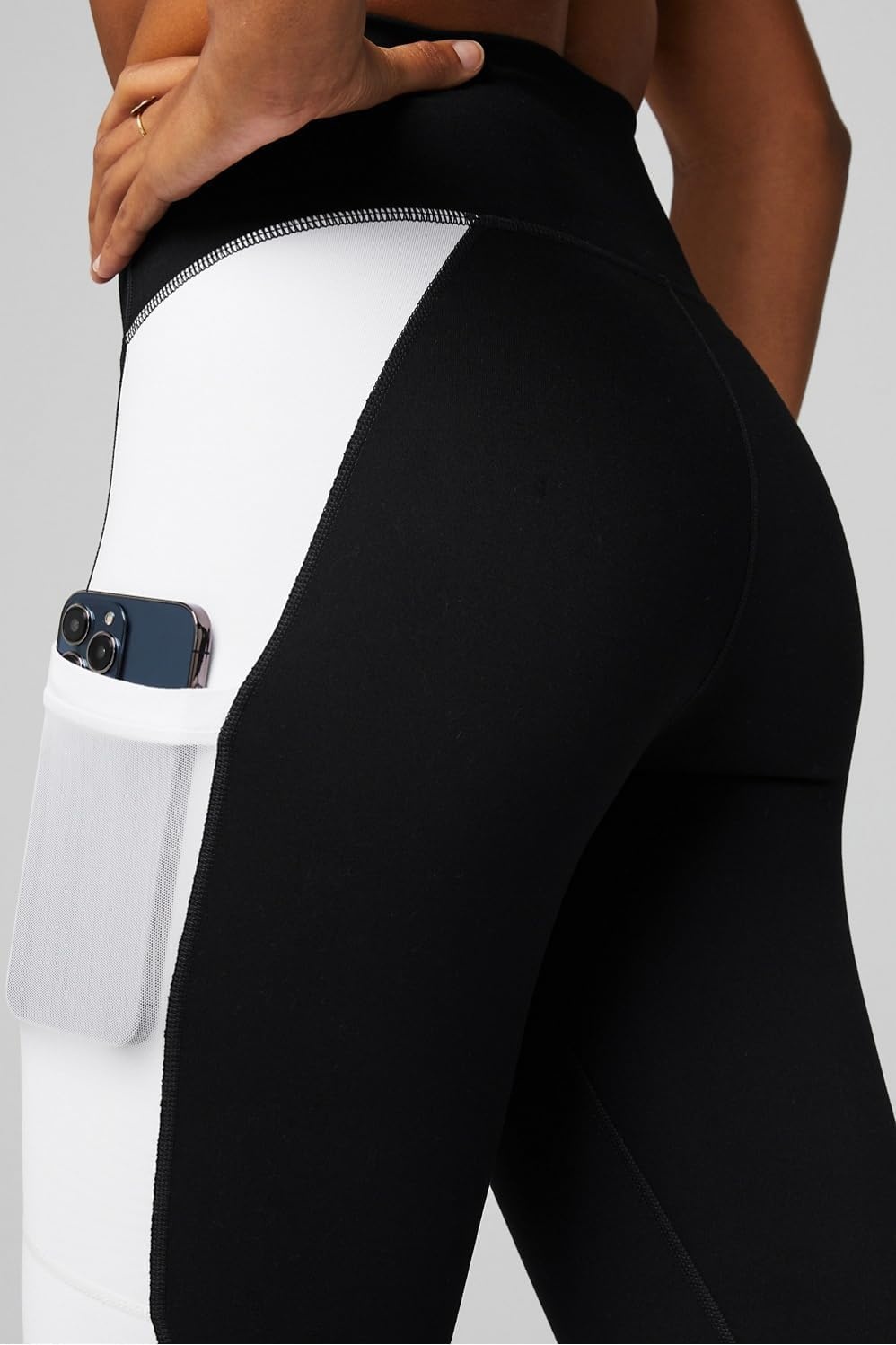 image:imageFabletics Womens OnTheGo PowerHold HighWaisted Legging Workout Yoga Maximum Compression FlatteringBlackClassic White
