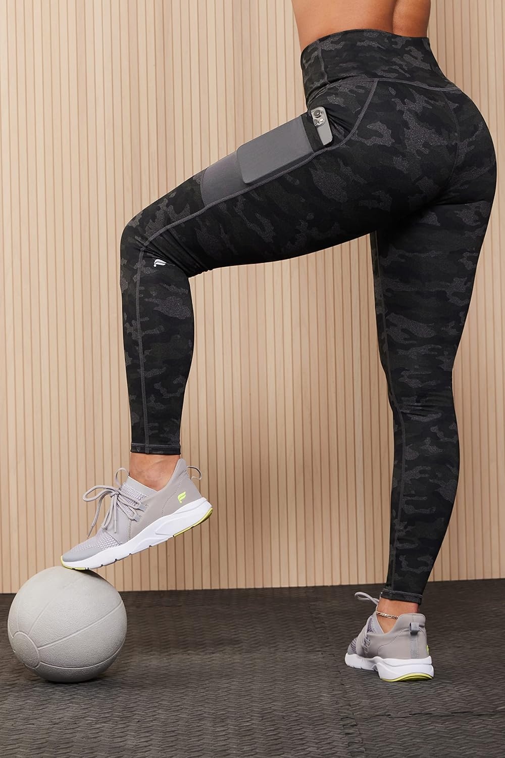 image:imageFabletics Womens OnTheGo PowerHold HighWaisted Legging Workout Yoga Maximum Compression FlatteringCharcoal Camo