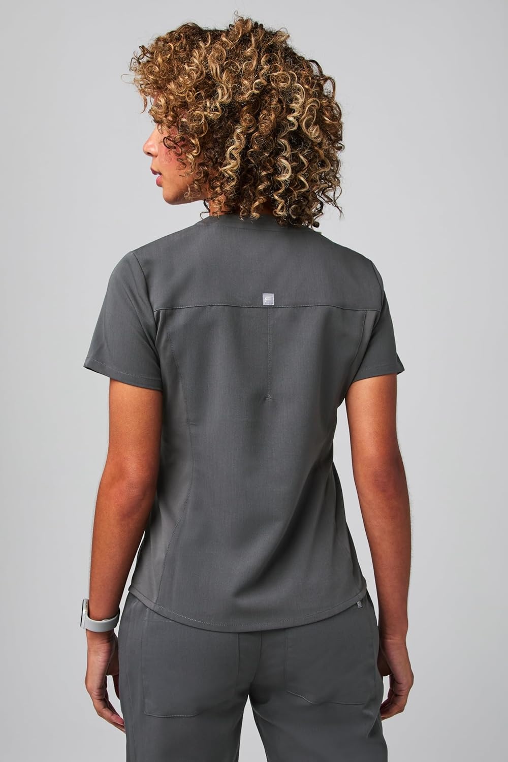 image:imageFabletics Womens Vital 1Pocket Scrub Top MotionTech WrinkleResist Chest Pocket AntiShrink SemiSlim FitOnyx