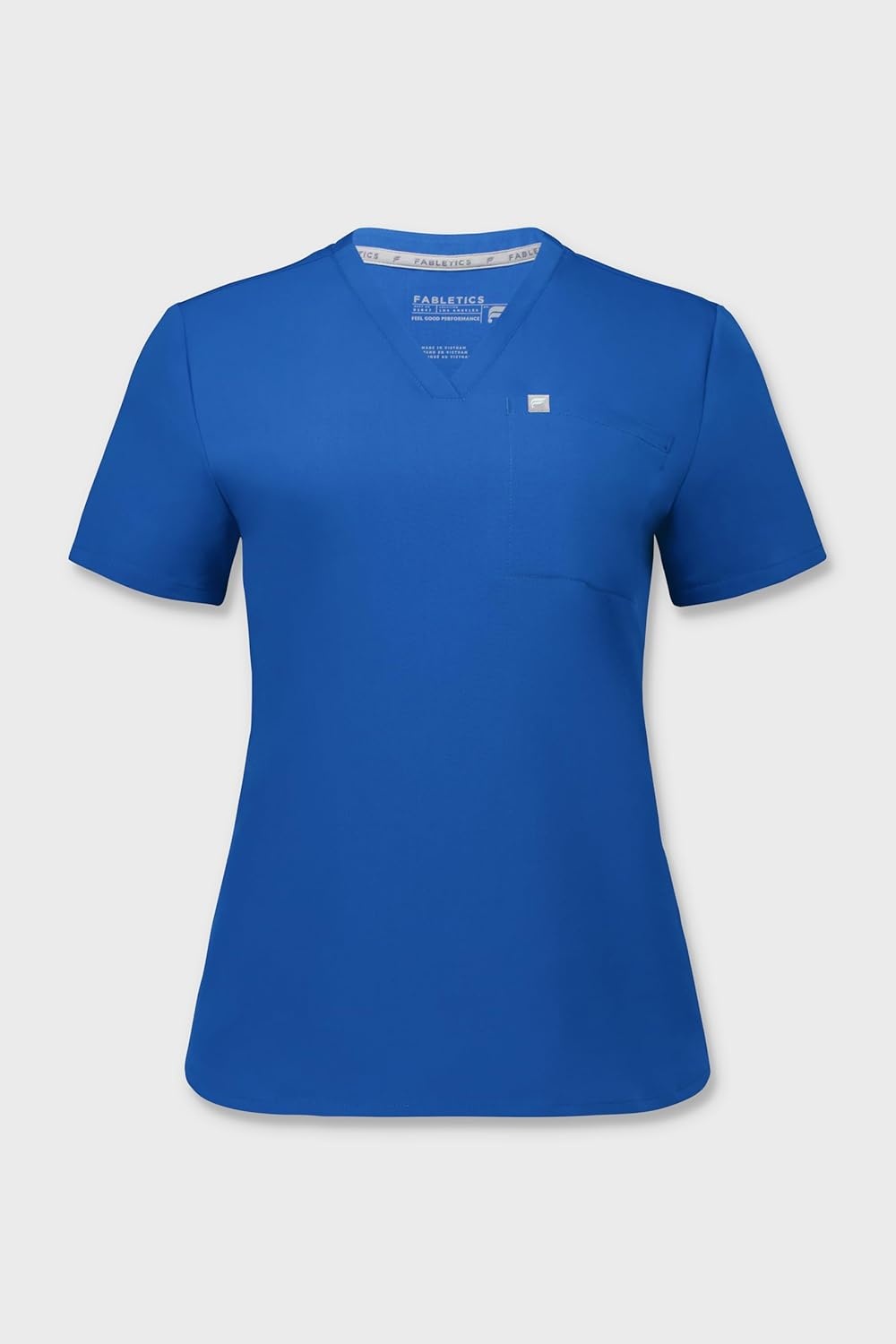 image:imageFabletics Womens Vital 1Pocket Scrub Top MotionTech WrinkleResist Chest Pocket AntiShrink SemiSlim FitRoyal Blue