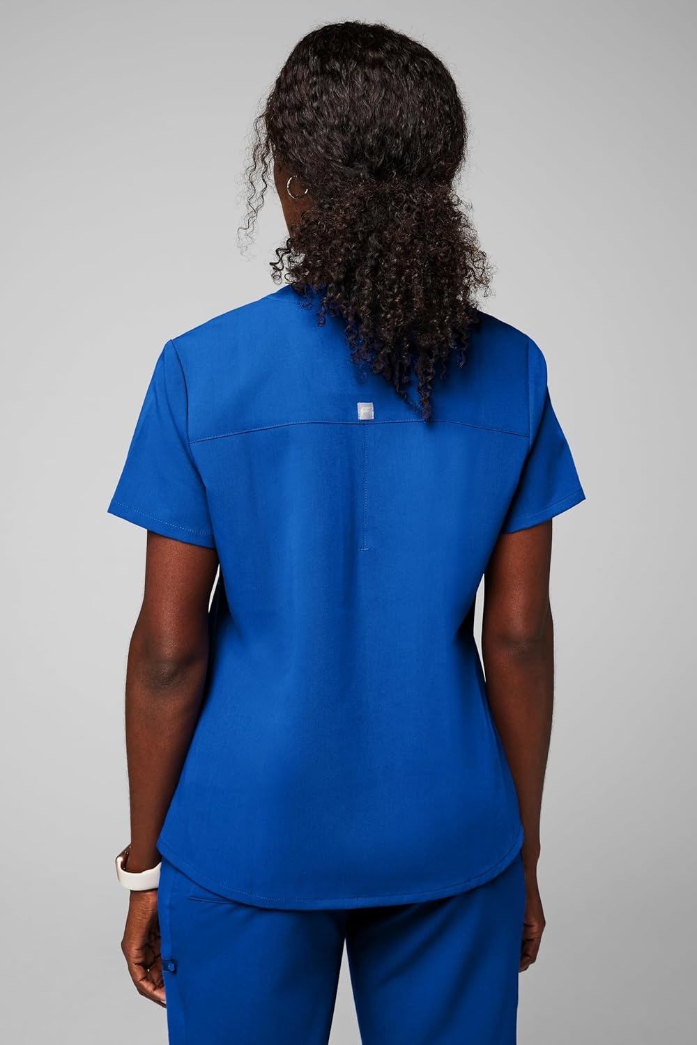 image:imageFabletics Womens Vital 1Pocket Scrub Top MotionTech WrinkleResist Chest Pocket AntiShrink SemiSlim FitRoyal Blue