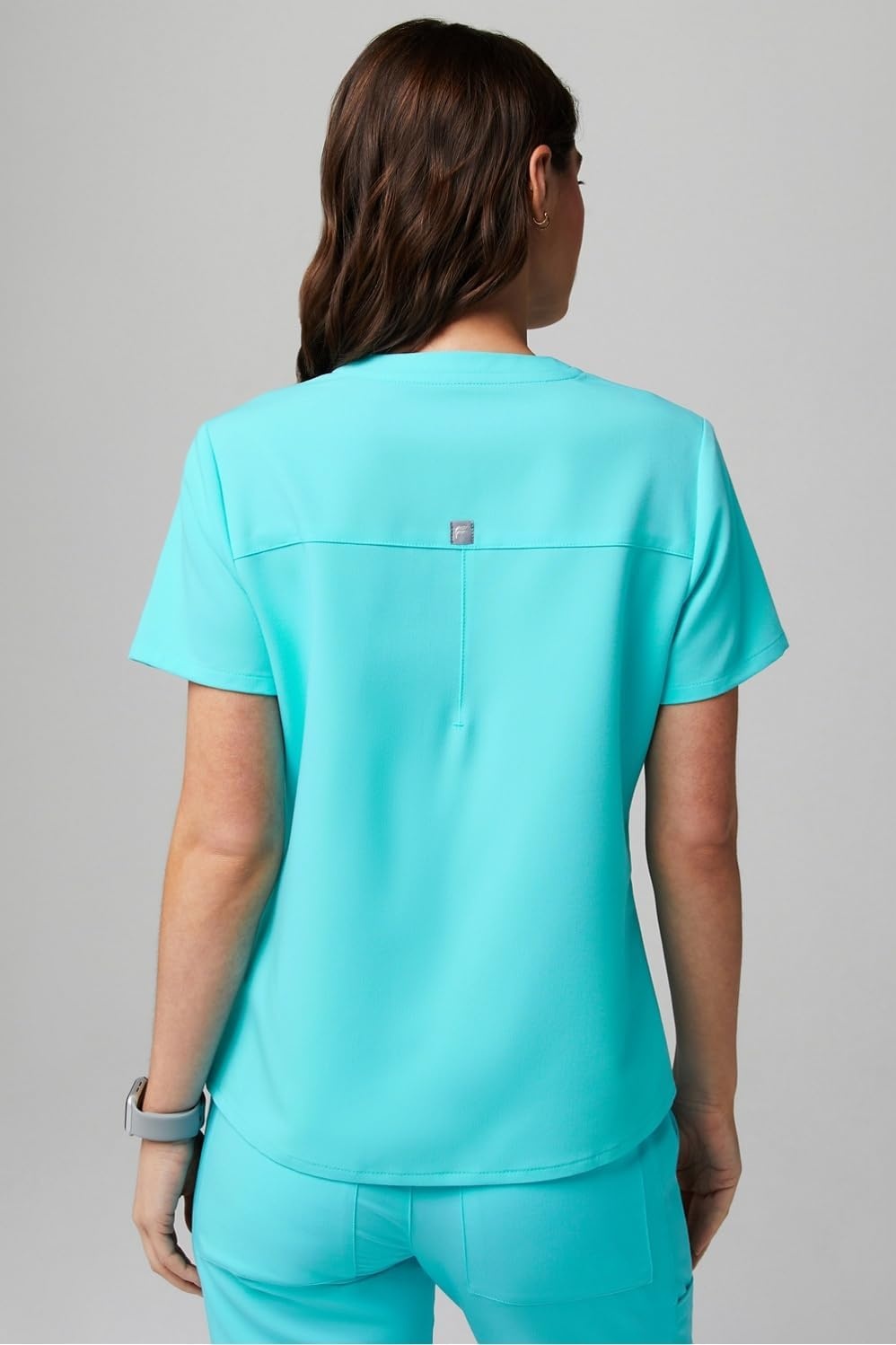 image:imageFabletics Womens Vital 1Pocket Scrub Top MotionTech WrinkleResist Chest Pocket AntiShrink SemiSlim FitSeaside