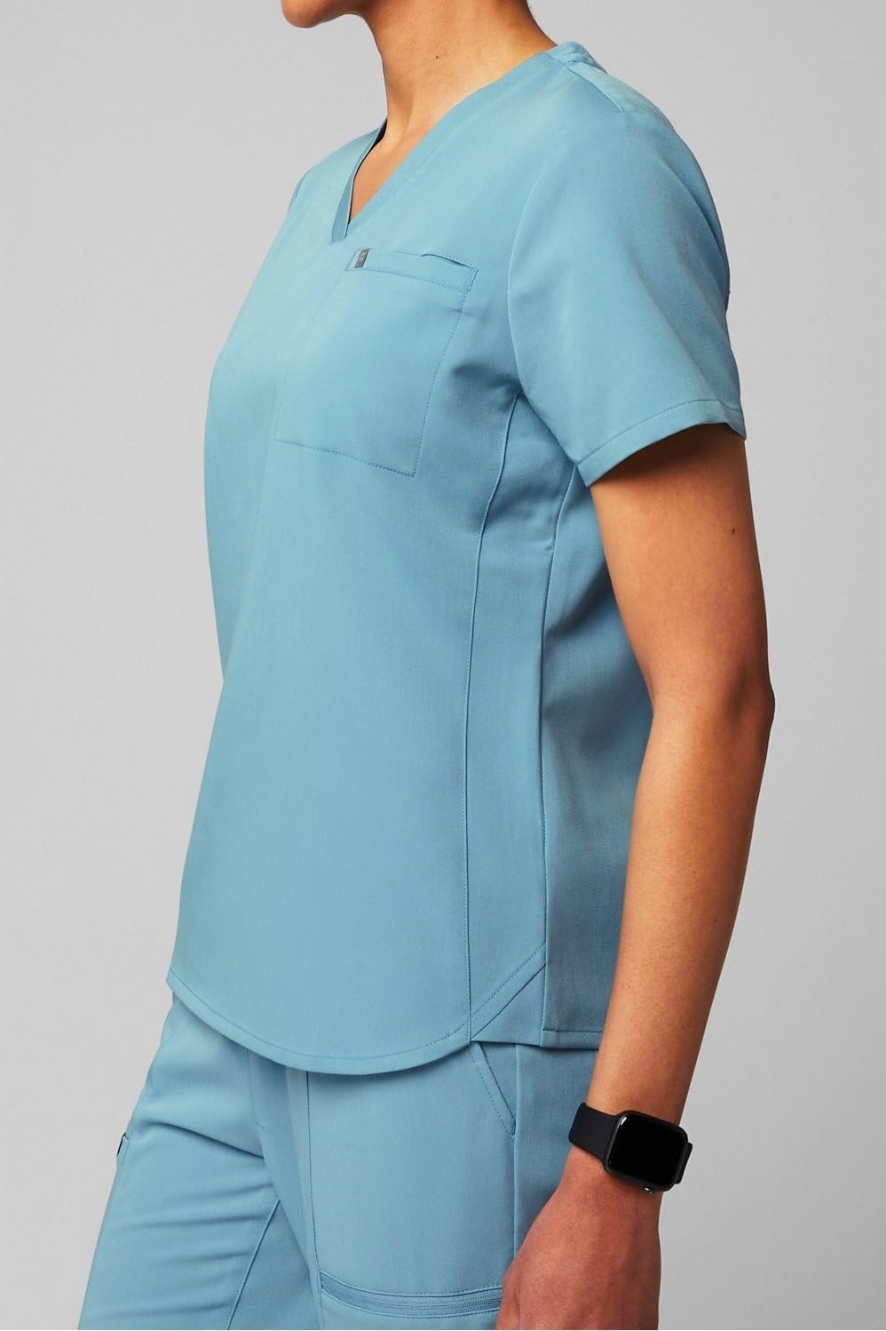 image:imageFabletics Womens Vital 1Pocket Scrub Top MotionTech WrinkleResist Chest Pocket AntiShrink SemiSlim FitWave