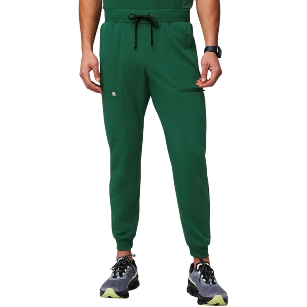 image:imageFabletics Mens AllShift 5Pocket Scrub Jogger MotionTech 4Way Stretch PocketPacked Lightweight SemiSlim FitHunter Green