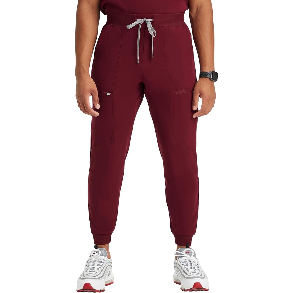 image:imageFabletics Mens AllShift 5Pocket Scrub Jogger  MotionTech 4Way Stretch PocketPacked Lightweight SemiSlim FitWine