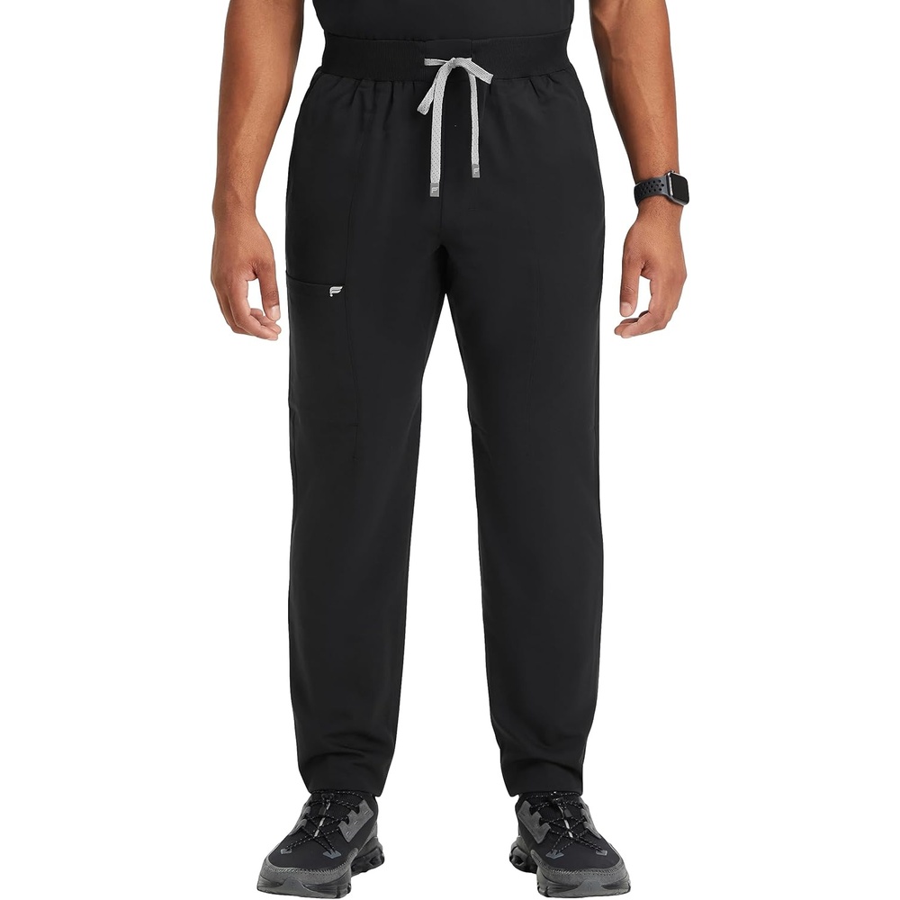 image:imageFabletics Mens Intake Scrub Pant MotionTech 4Way Stretch PocketPacked WrinkleResist SemiSlim FitBlack
