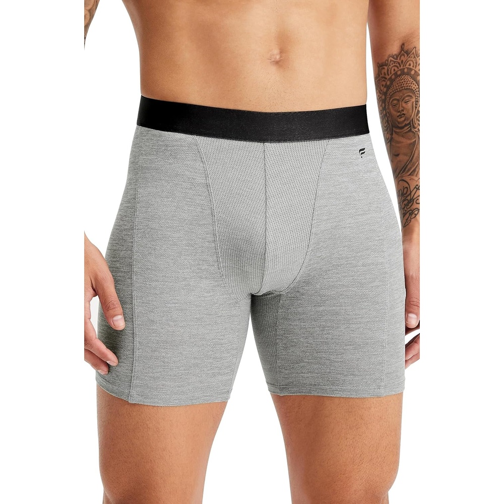 image:imageFabletics Mens The Blueprint Boxer Brief Comfortable Soft Breathable Sweat Wicking AntiChafe Micro Mesh JerseyGrey Heather