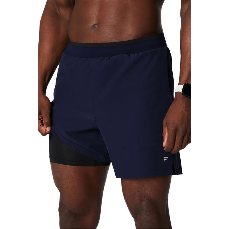 image:imageFabletics Mens The Fundamental Short II Lined Workout Running Training Gym Yoga Ultra LightweightDeep Navy